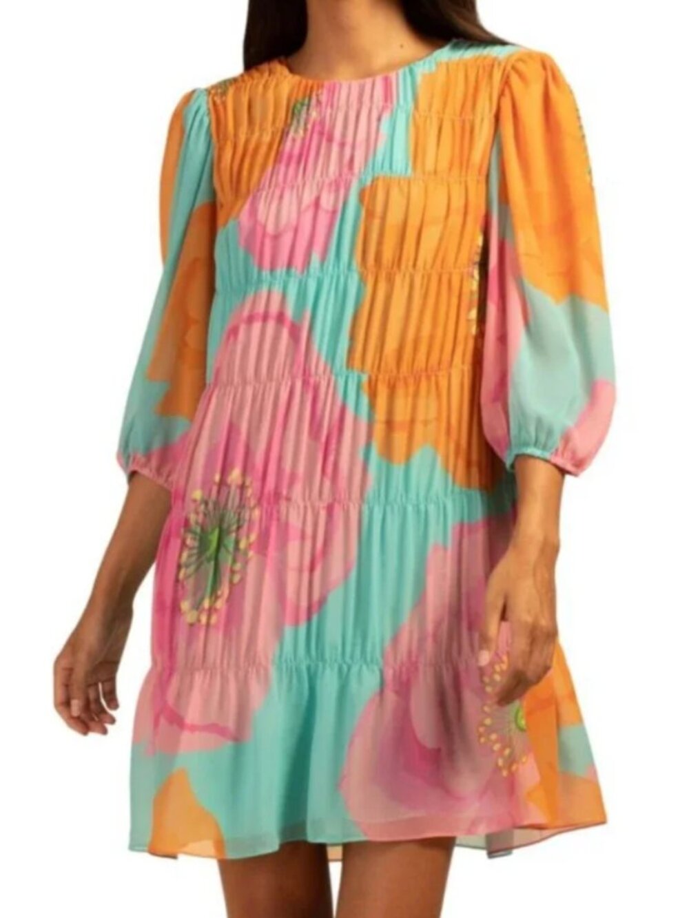 TRINA TURK Silvery Pleated Dress - NEW WITH TAGS! - Size XS